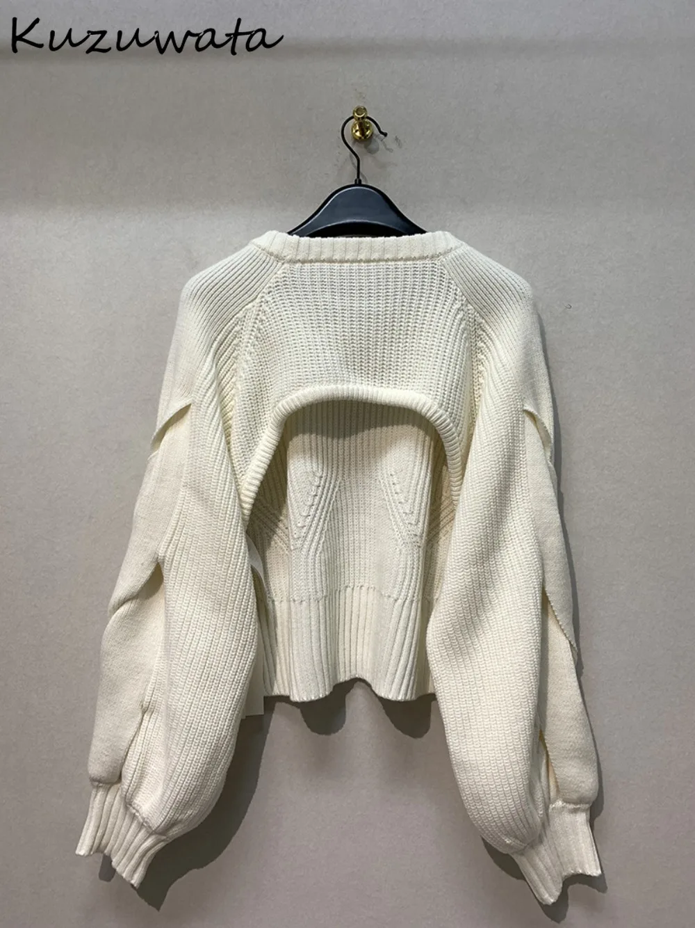 

Kuzuwata Streetwear Hip Hop Fashion New Women Clothing Lazy Simple Pullover Patchwork Jumper Japan Knit Hollow Out Gentle Mujer