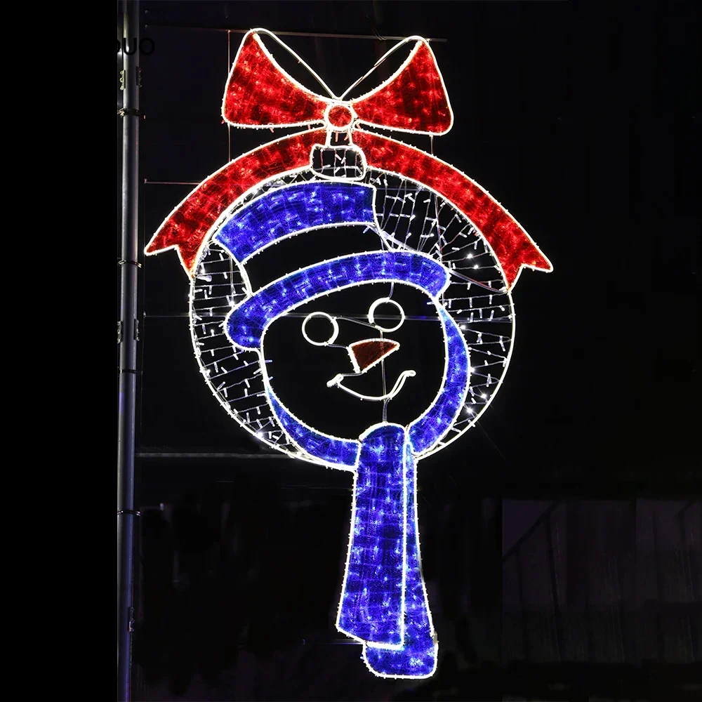 Christmas Thanksgiving New Year Outdoor Light Emitting Diode 2D Socks Pattern Light IP65 Grade Street Cross Decoration Lighting