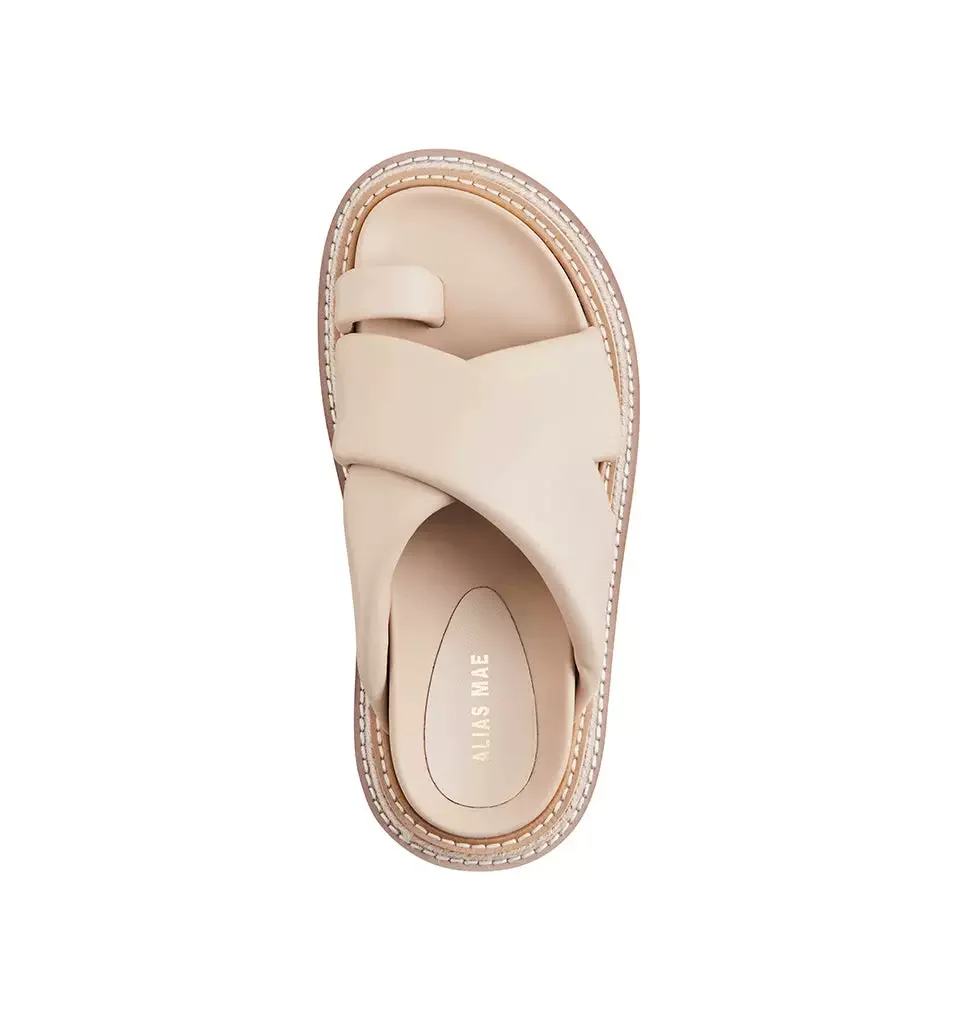 ALIAS MAE VENGA 2023 Summer Women's New Thick Sole Clamping Foot Comfortable Leisure Open Toe Beach Leather Slippers Brand Logo