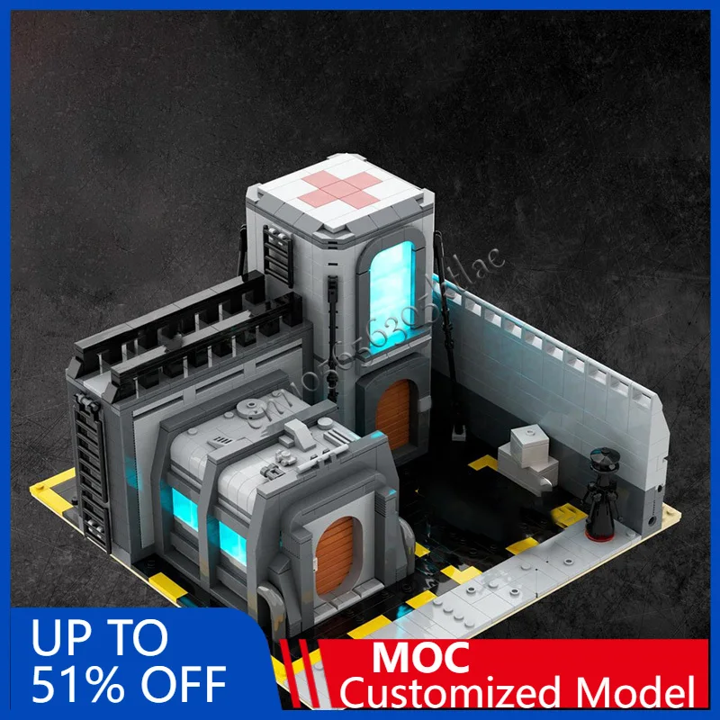 1068개 조각 하우스 스트리트 SW 베이스 3 병원 MOC 맞춤형 모듈식 블록 인기 창의적 디자인 DIY 휴일 장난감 선물