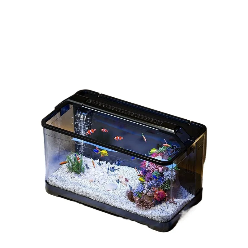 Plastic goldfish tank lazy balcony desktop home ecological landscaping goldfish back filter tank