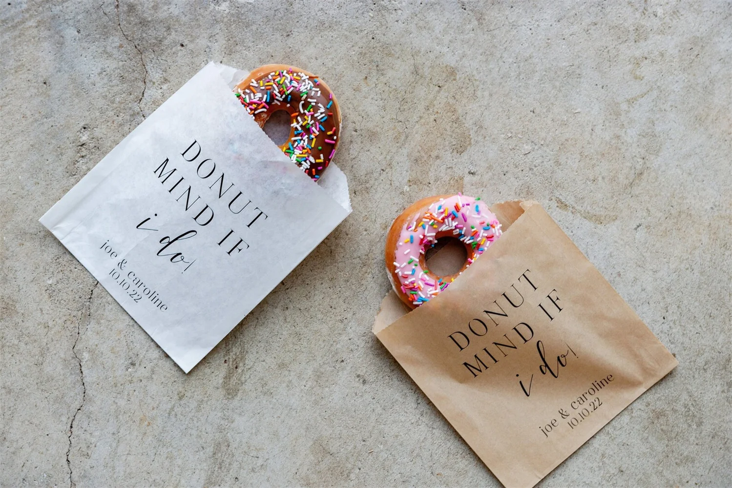 50 Donut Favor Bags - Wedding Favor Bags, Donut Mind If I Do, Wedding Donuts, Rehearsal Dinner, Engagement Party, Bridal Shower