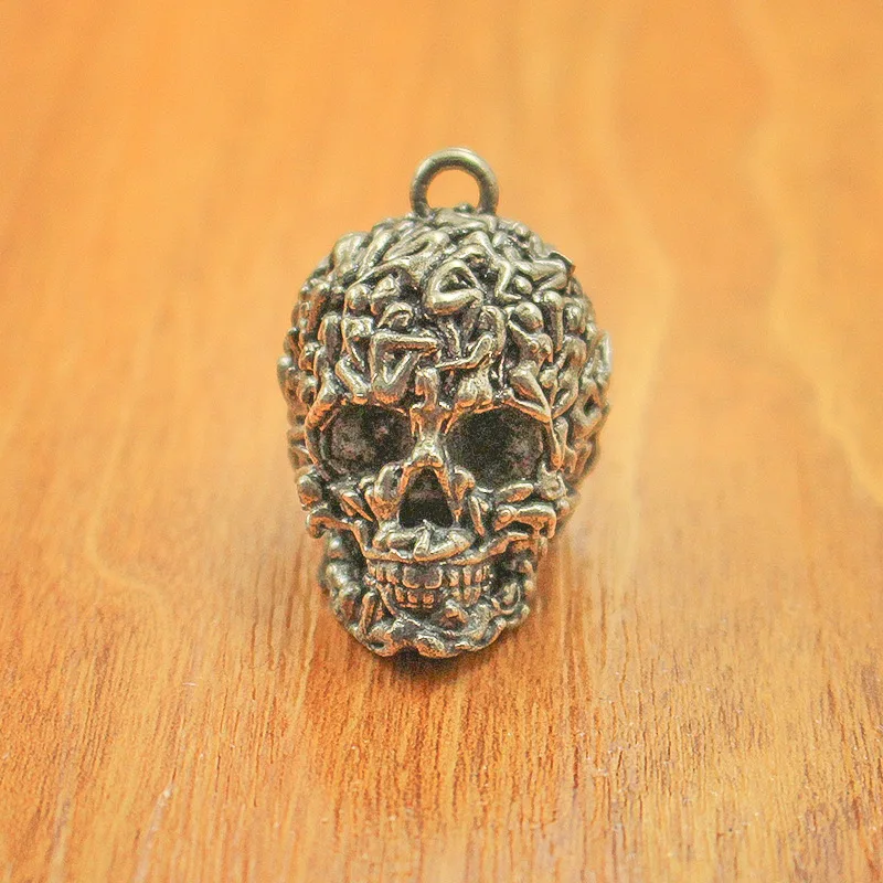 Brass Vintage Desire Nude Female Skull Pendant Metal Figurine Accessoires Miniatures Clothing and Luggage Accessories Pendant