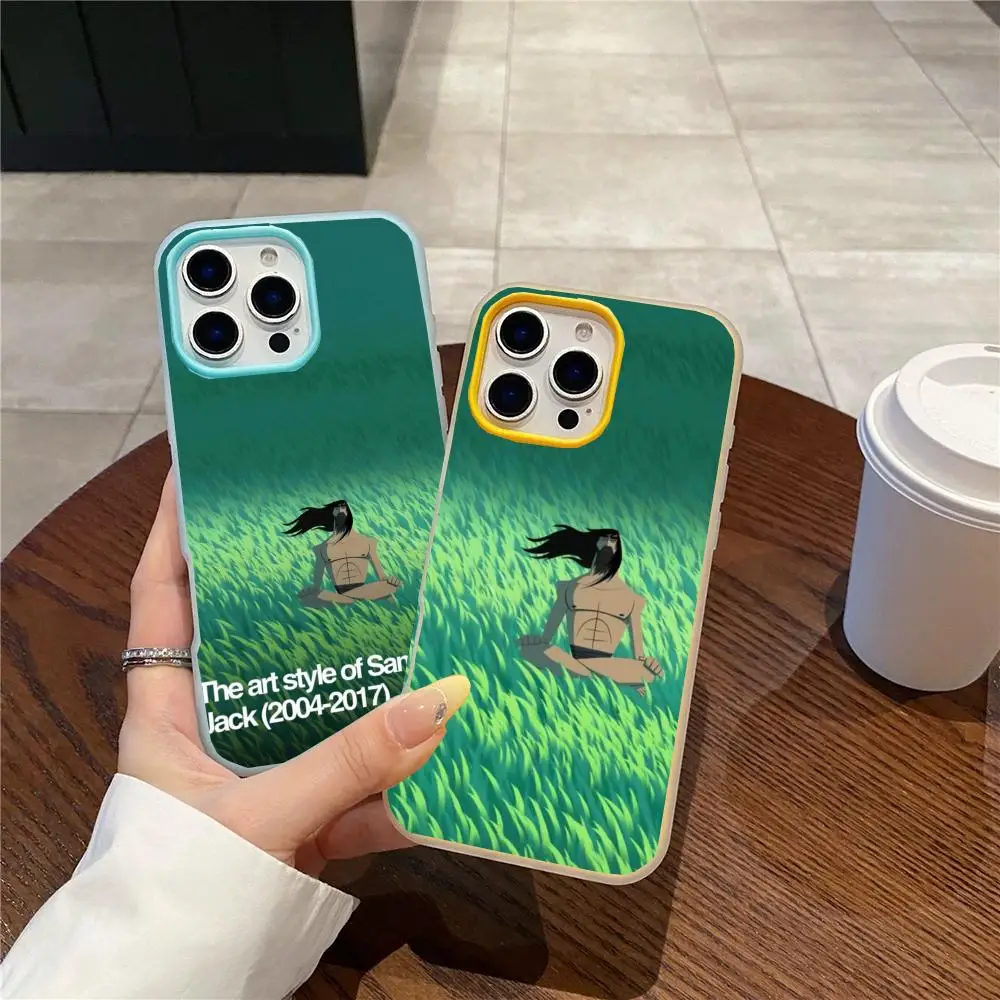 Capa de Celular Samurai Jack Jelly Dupla Camada Antichoque para iPhone 17 16 15 14 13 12ProMax