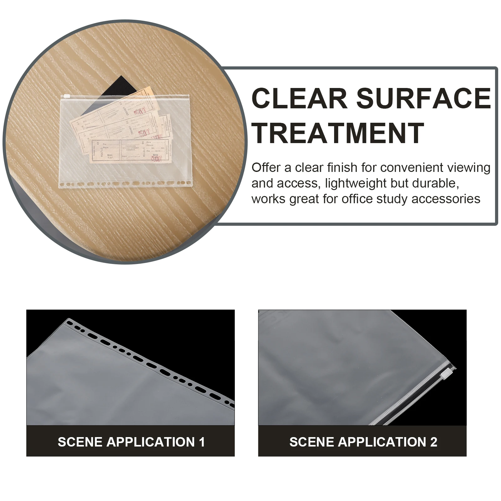 

10 pcs Pvc Binder Zipper Pouch Folder Thick Loose Leaf Ticket Storage Bag Transparent Document Filing Pocket Name Card