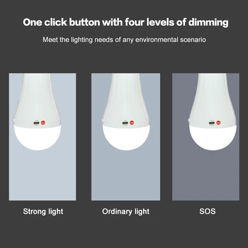 Flicker-Free LED Bulb Light Portable 20W 30W Emergency Bulb Courtyard Outdoor Bulb Power Failure Emergency