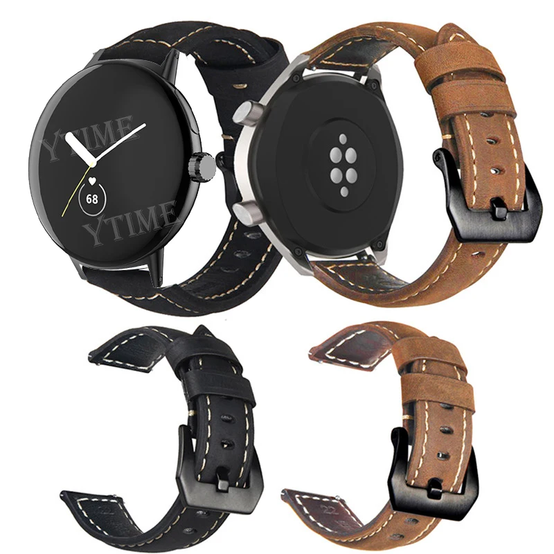 

Watch Band For Google Pixel Watch Strap Bracelet Crazy Horse Genuine Leather Watchband Wristband For Google Pixel Watch Band