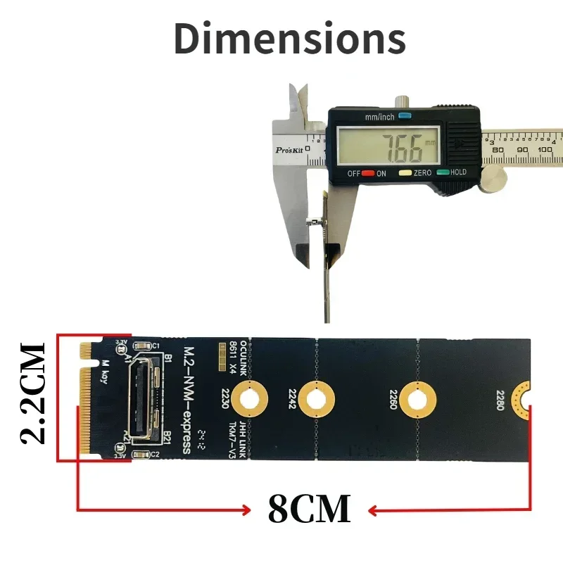 Adaptador de SFF-8612 hembra para NVME a Oculink, tarjeta adaptadora PCIE 4,0 X4, compatible con DOCK-OC4 de 2,5 pulgadas, NVME U.2(SFF 8639)SSD