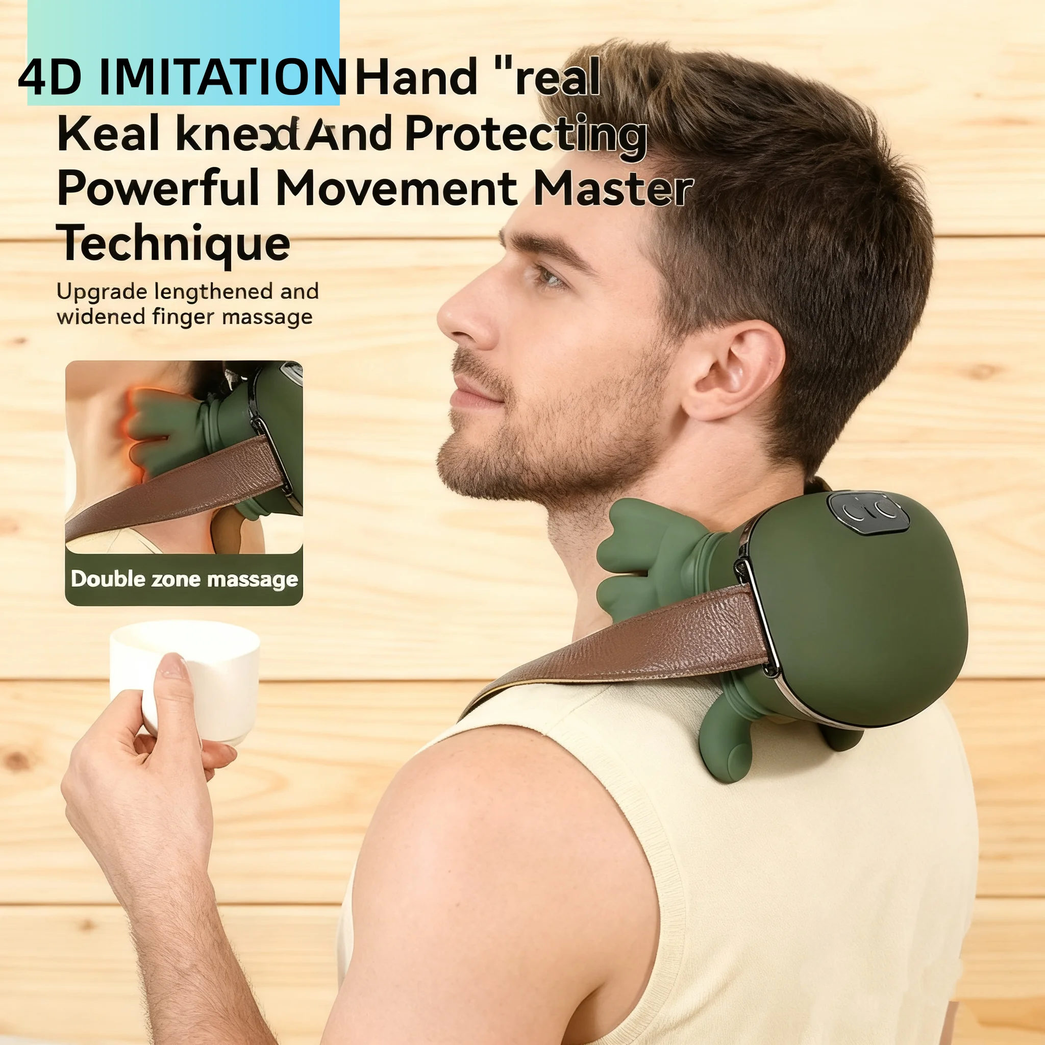 

USB Rechargeable Deep Tissue Massager with 8 Claws Portable Finger Device Suitable for Neck Back ShouldersLegs Perfect Gift for