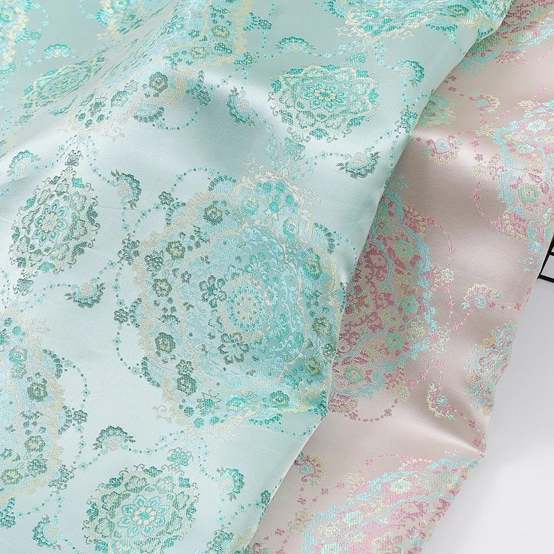 

Xiangyunsha printed fabric for autumn and winter coats cotton-padded clothes dresses light-colored silk screen