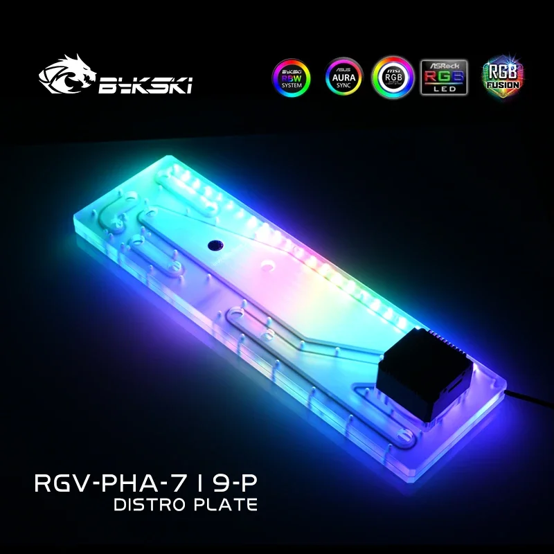 Bykski RGV-PHA-719-P, Distro Plate For Phanteks 719 Case,Waterway Board Reservoir Pump For Computer Cooling Heat Sink