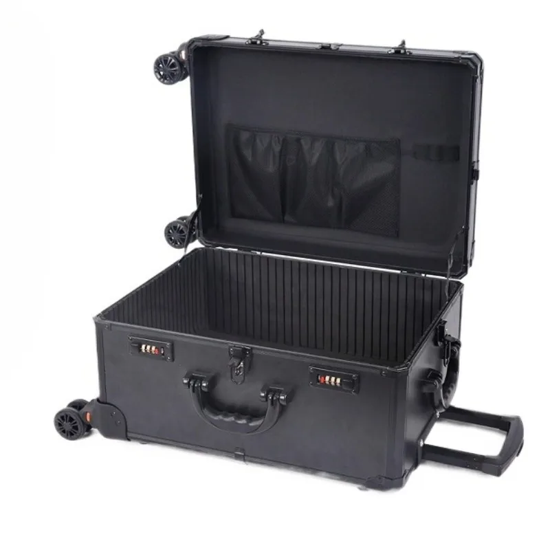 Aluminum Alloy Frame Rolling Luggage Universal Wheel Shockproof Portable Multifunctional Tool Storage Case Safety Protection Box