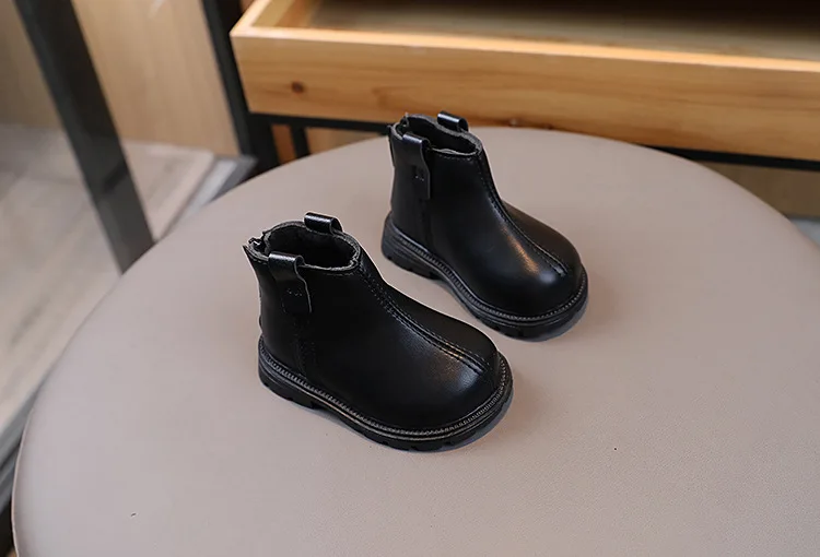 2026 Kinder Kurzstiefel Modische Jungen Schuhe Herbst Winter Leder Kinderstiefel Rutschfeste Kleinkind Mädchen Stiefel Kleinkind Schneeschuhe – Detail 6