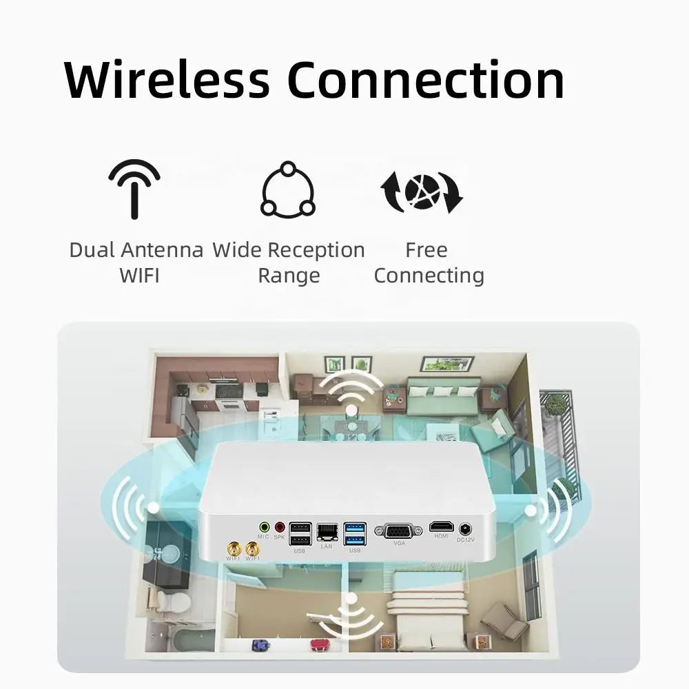 Mini PC compatible con Windows XP/7/10 procesador Intel Core i5-3317U 8GB RAM 512GB SSD WiFi Gigabit Ethernet 1080P HDMI VGA