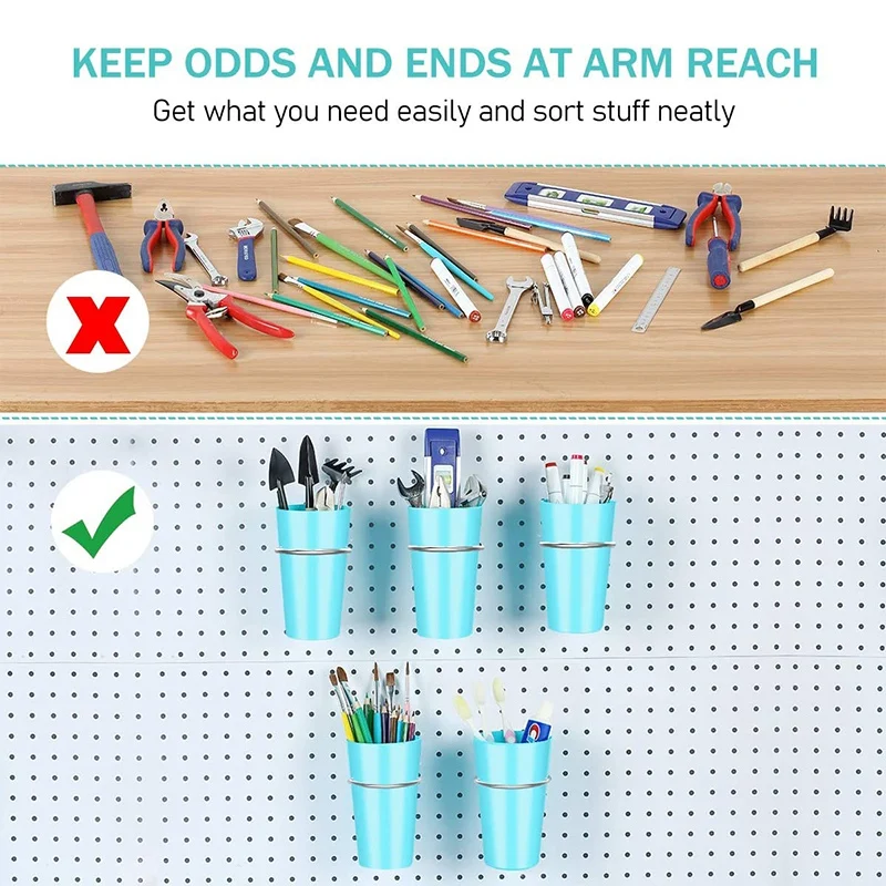 5 Sets Pegboard Haken Met Pegboard Cups Ring Stijl Pegboard Bakken Met Ringen Pegboard Bekerhouder Accessoires