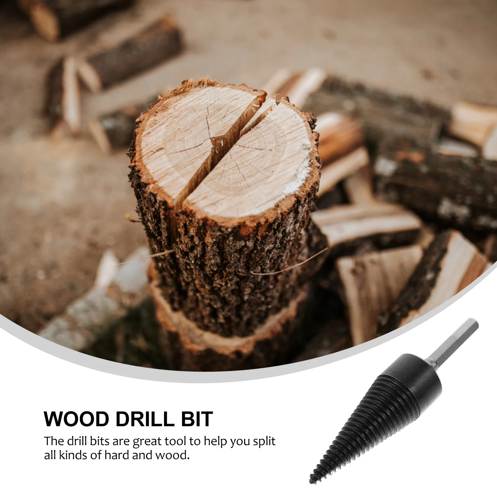

1 Set od 32mm Hexagonal Household Triangle Handle Wood Chopping Tool Electric Wood Splitting Drill Bits(Black)
