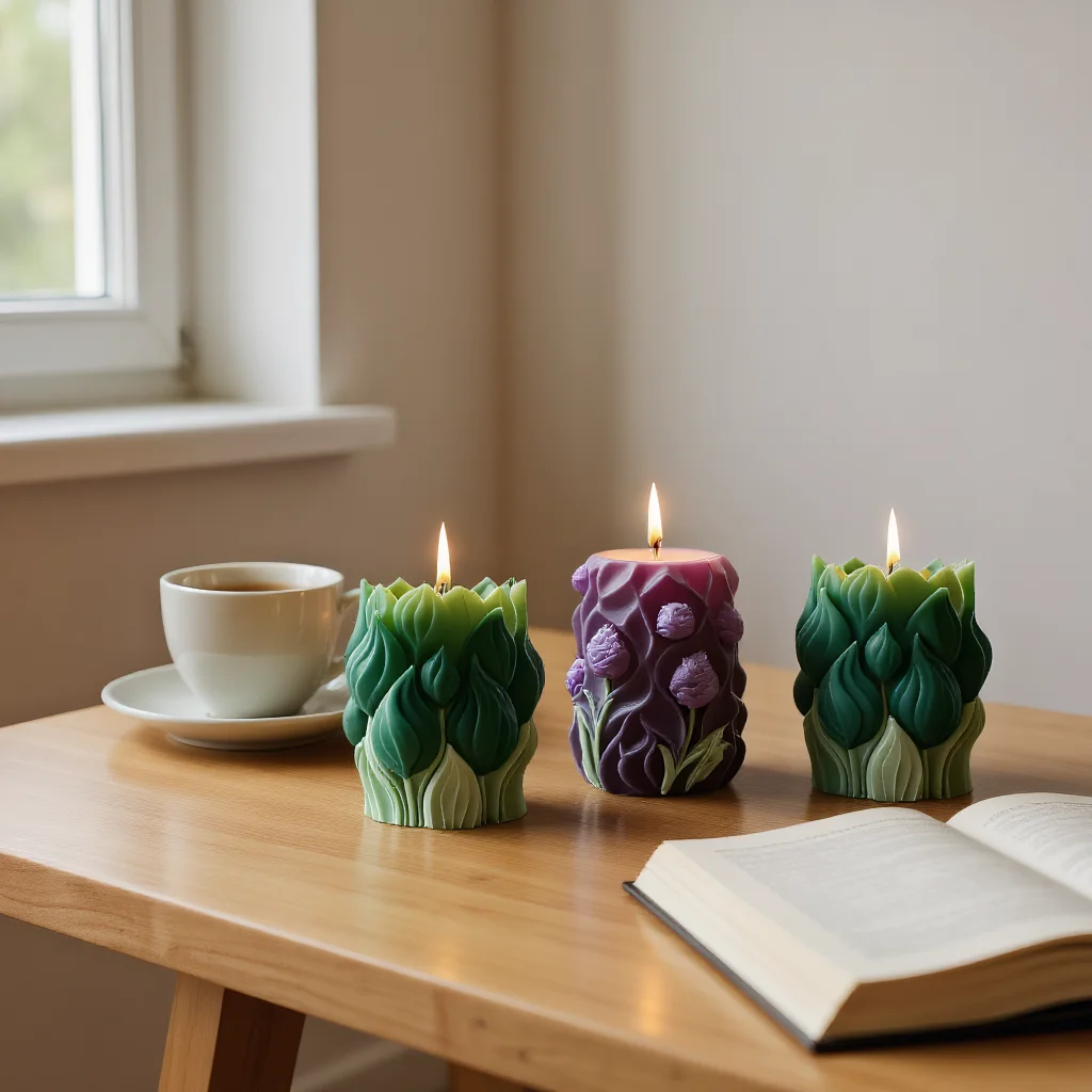 

Tulip Scented Candle Mold Silicone DIY Flower Decorative Diffuser Stone Handmade Ornament Soap Molds for Candles Making Supplies