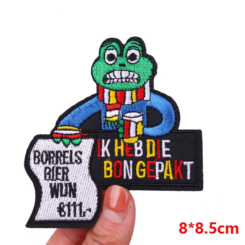 Hot Nederland Carnaval Patch Uniform Jeans Hoeden Geborduurd DIY Nederland Oeteldonk Emblem Patch Ijzer Op Patches Voor Kleding