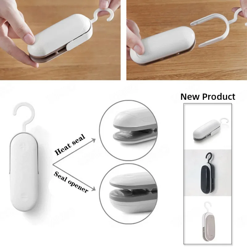 Mini Plastic Bag Sealer Machine Storage Bag Clip Sealing Machine Portable Sealer Packing Seal for Food Snack Kitchen Gadgets