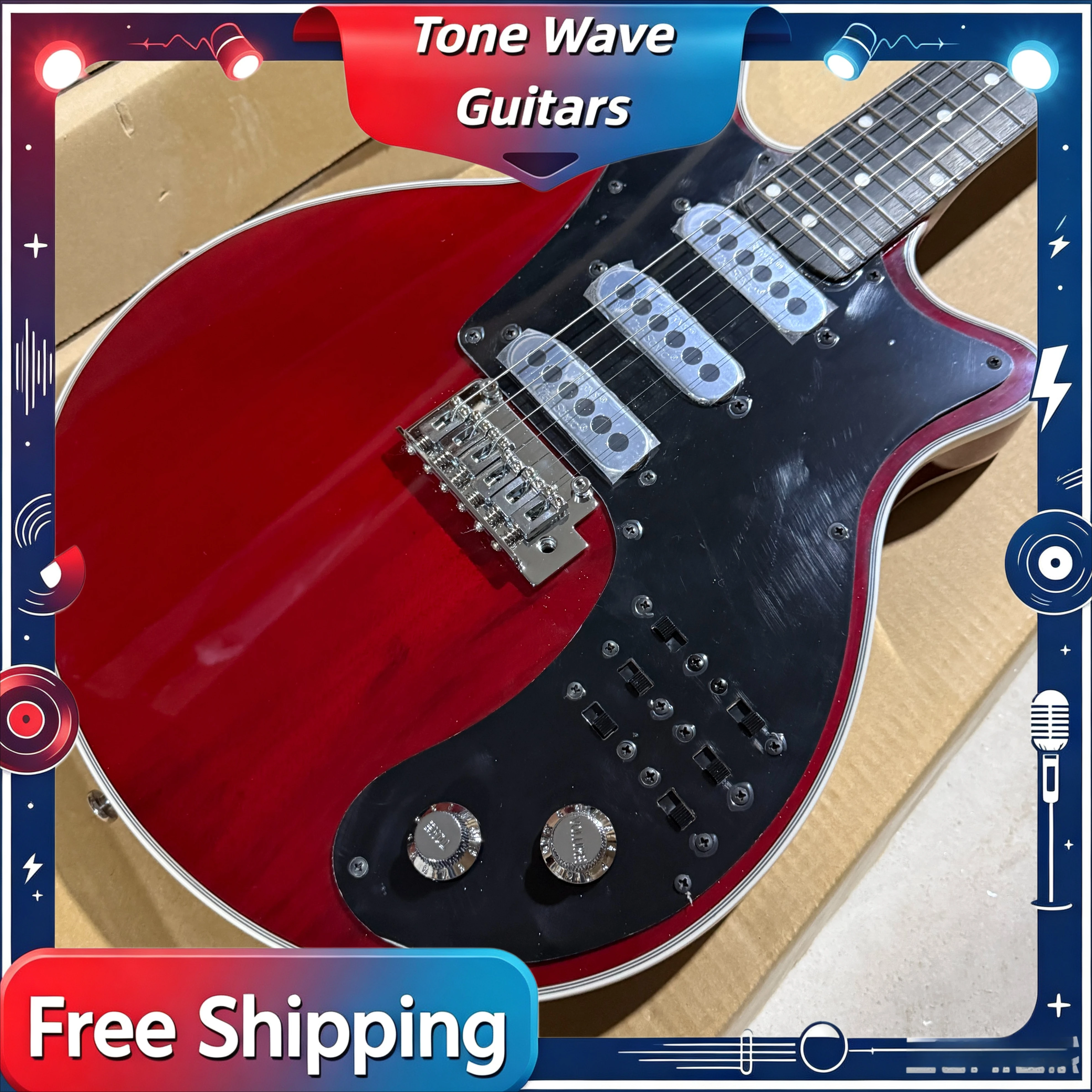 2026 Special Offer New Brian May Electric Guitar 6 String Wine Red Beginner Free Shipping Minority Alien Retro Arranger Musician