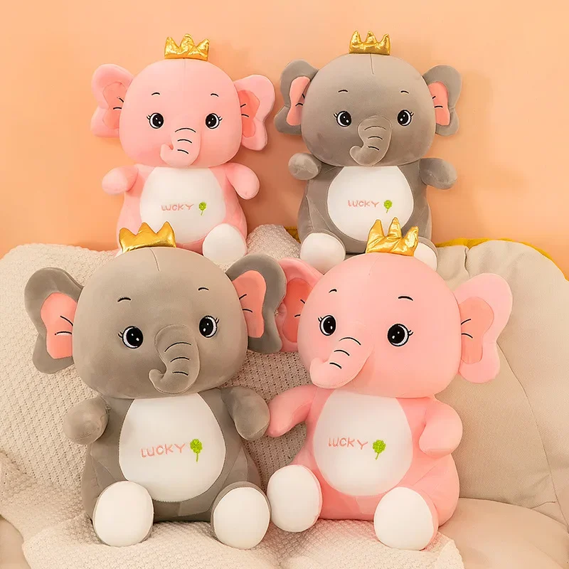 40/50/60cm Kawaii Plush Elephant Doll Toy Pillow Animal High-quality Kids Cute Stuffed Elephant Child Accompany Birthday Gift