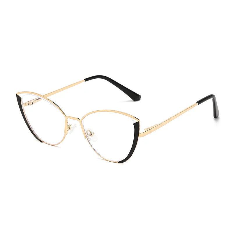 TENGJIAO Eyeglasses Women Spectacle Frame Anti-Blue Light Rays Computer Optical Fashion Cat Eye Glasses Transparent Clear Lens