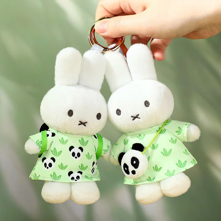 Vipo Miffy 13cm Panda Series Plush Toy Soft Stuffed Rabbit Doll Keychain Plush Doll Toy Backpack Bag Hanging Ornament