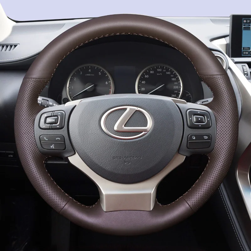 Customized Hand Sewing Braid Car Steering Wheel Cover for Lexus Nx200 LX Ls260h Es260 RX Rx300 Genuine Leather Car Accessories