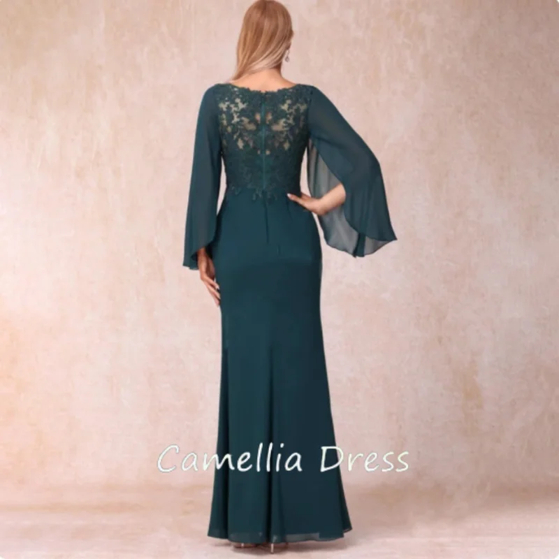 A linha Chiffon Vestidos De Noiva, Vestidos de casamento longos personalizados, Colete Ruched, Vestidos De Festa, Applique elegante