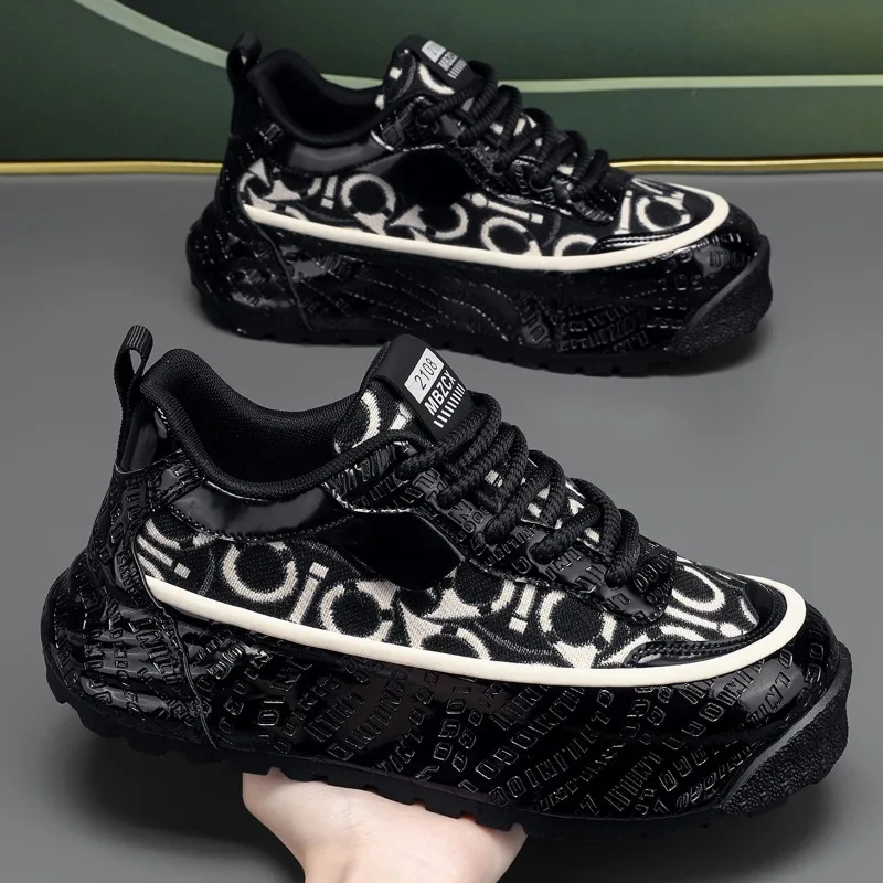 2025 spring new thick-soled heightening sports shoes fashionable breathable versatile sports and leisure shoes large size 39-48