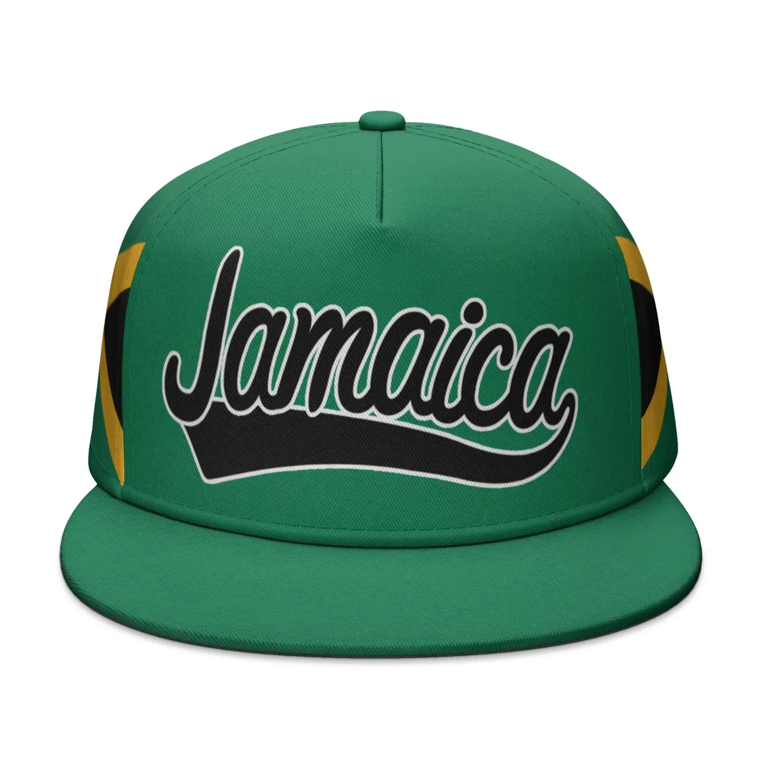 Jamaica Free Custom Made Name Number Team Logo Flat Brimmed Cap Country Travel Jamaican Nation Flag College Hip-hop Hat