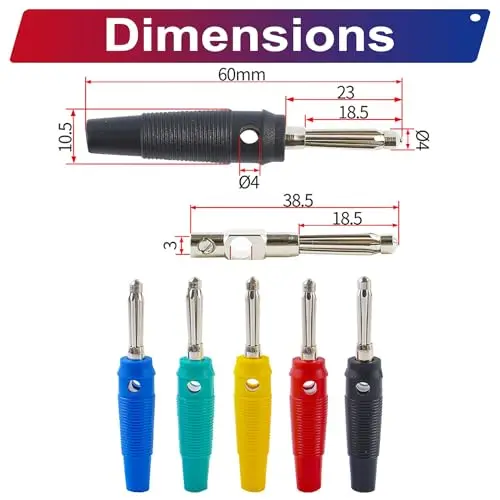 4mm Banane männliche weibliche Stecker sortiert Kit, m4 Bananen stecker männliche weibliche Banane (M4-Banana-Kit)