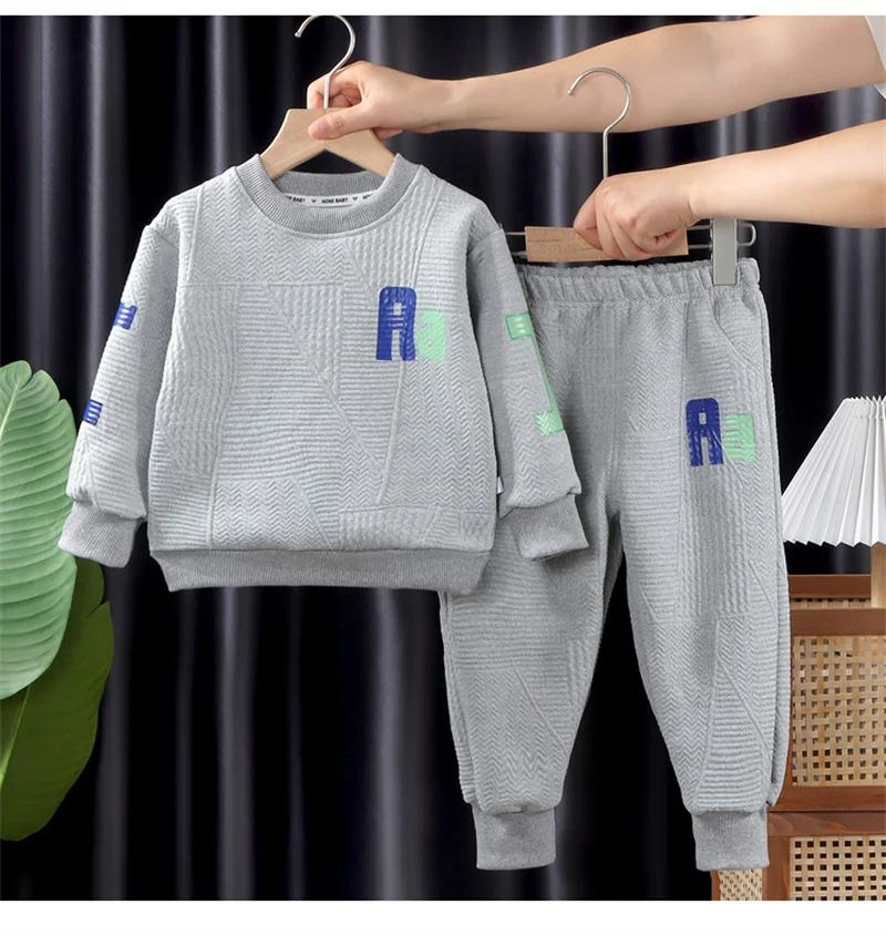 Kids New Sportswear Clothing Children Fashion Clothes Sets Boy Girl Long Sleeve Sweatshirt Sports Pants 2Pcs Costume Outfit