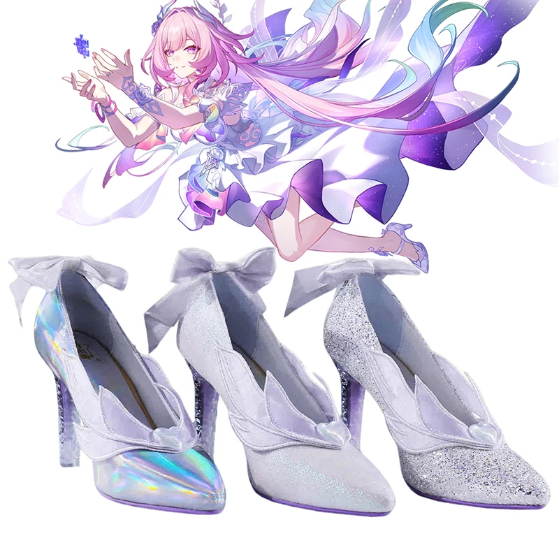 Game Honkai Star Rail Cyrene Cosplay Shoes Women Lolita Wedding Crystal High Heels Shoes Masquerade Carnival Party Dress Up