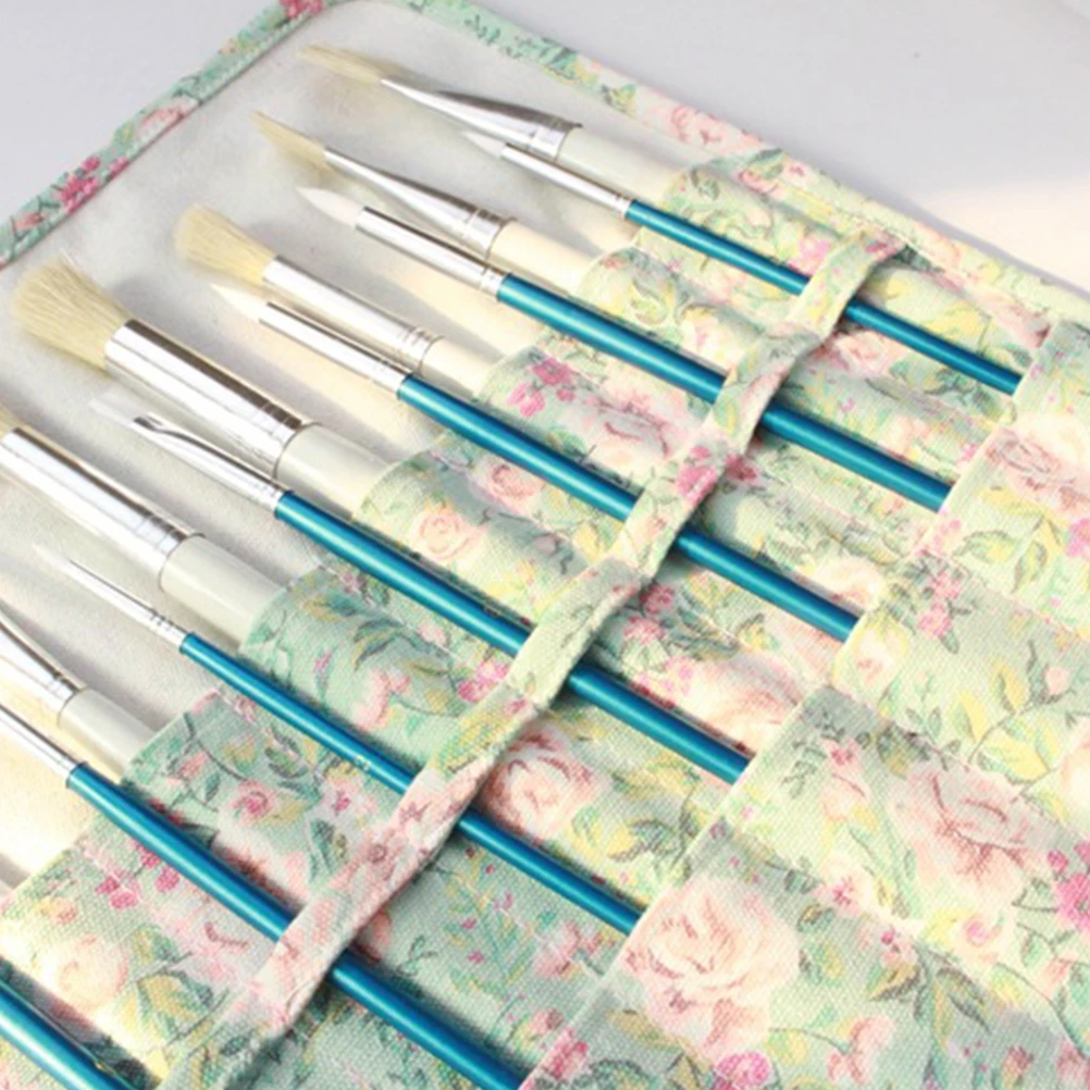 

Washable Brush Curtain Canvas Edge Storage Bag Paint Brushes Pen Wrap Dedicated Pencil