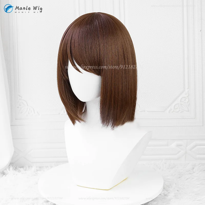 Perruque Cosplay Anime Ieiri Shoko, Cheveux Synthétiques Courts, Marron, Degré de Chaleur, Perruques de ixpour Femme, 30cm