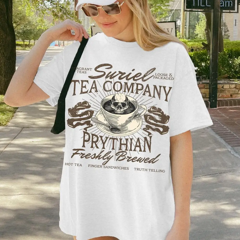 

Женская хлопковая футболка Suriel Tea Co Actor SJM Merch Bookish Velari рубашка с короткими рукавами в форме полумесяца, укороченные топы с городским товаром