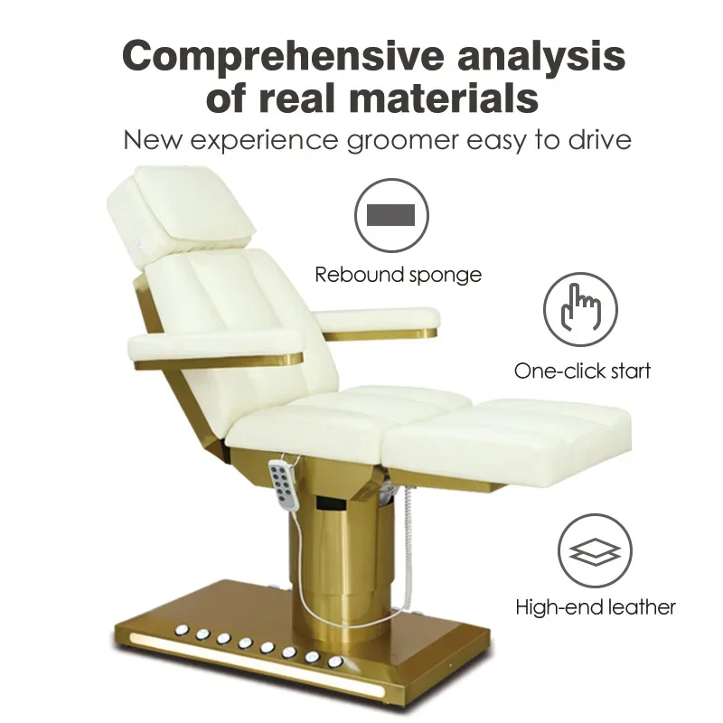 Wholesale platinum base adjustable height electric massage spa bed modern beauty salon treatment medical bed