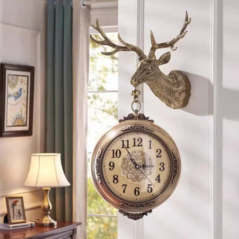 xx- Large Design Wall Clock Unique Personalized Art Digital Wall Clock Silent Double Horloge Mural Living Room Decoration^
