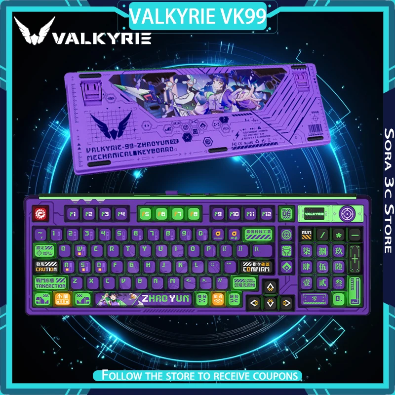 

VALKYRIE VK99 Механическая клавиатура TFT Цветной экран Беспроводная трехрежимная многофункциональная ручка Индивидуальный аксессуар для игровой клавиатуры