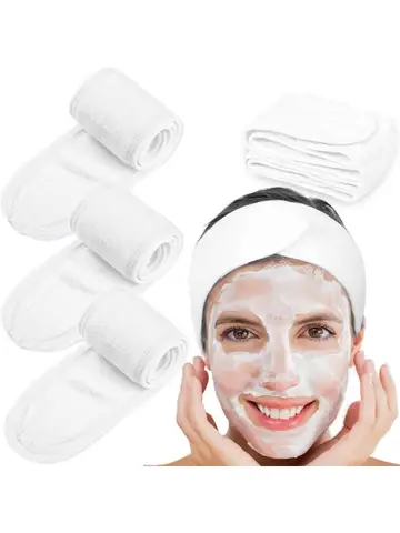 st mjuka handdukshåraccessoarer flickor pannband för ansiktstvätt bad smink hårband kvinnor justerbart spa ansiktspannband 10 best sales sminkband - №4