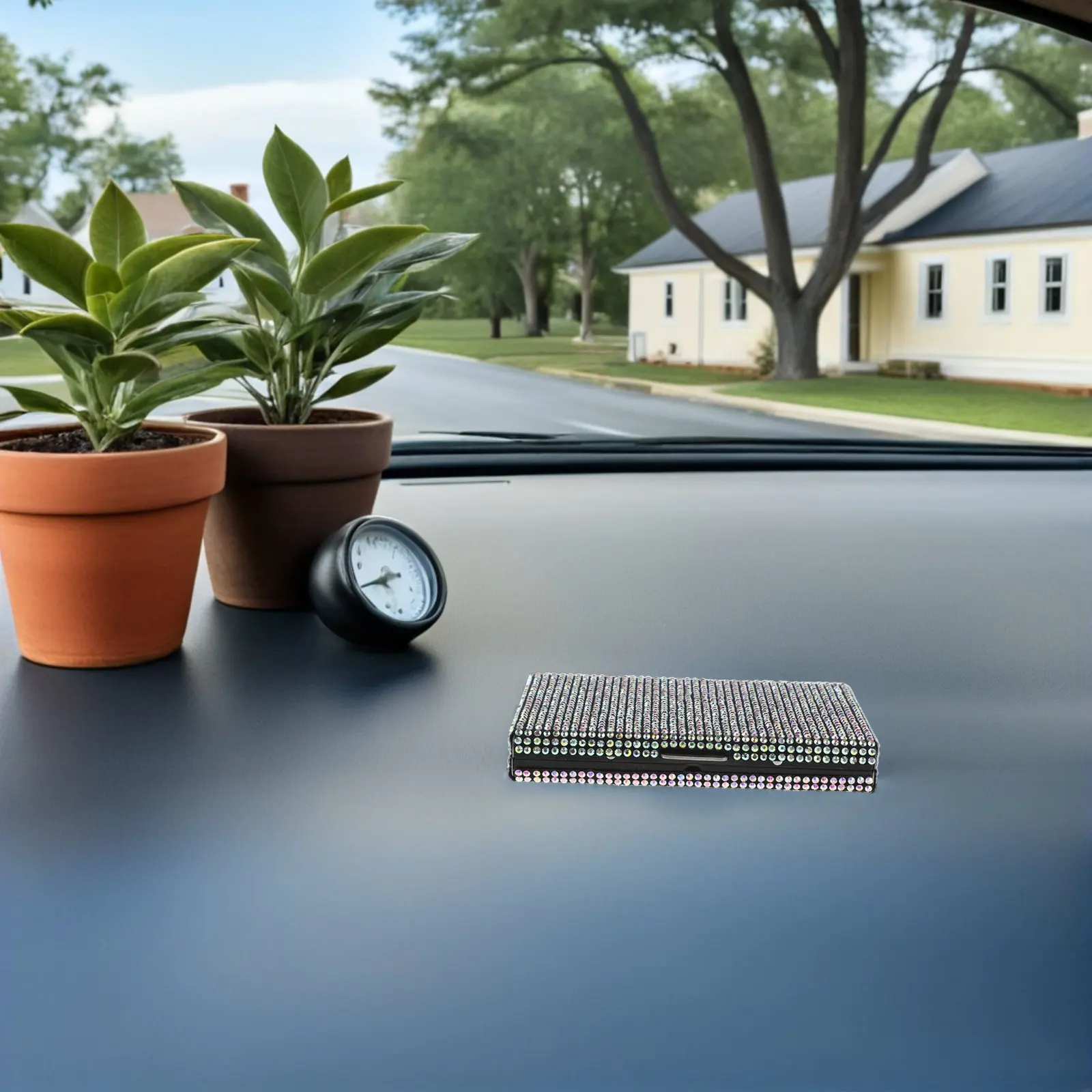 

Металлический тонкий портативный органайзер для визиток со стразами для сумки, офиса, путешествий, автомобиля