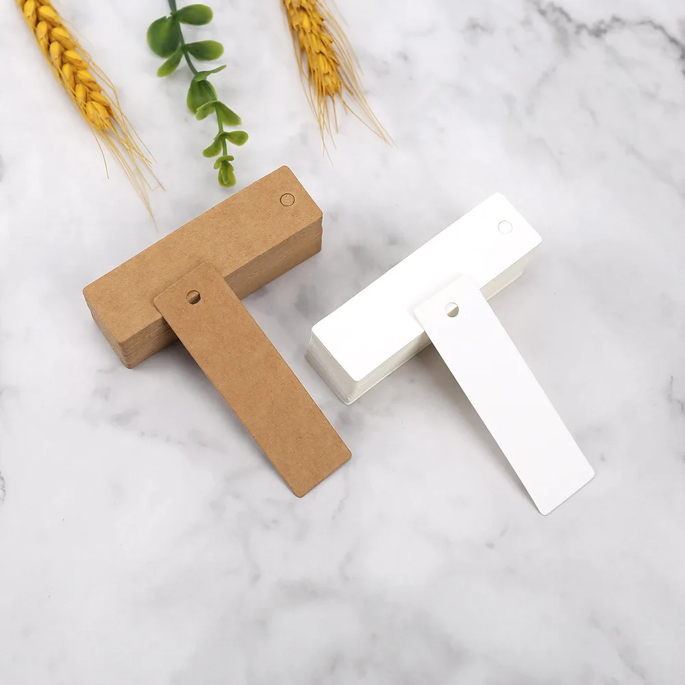 

Белые крафт-бирки 350 г, 2x7 см, без печати, для ценников, подарочной упаковки, рукоделия, праздничной упаковки
