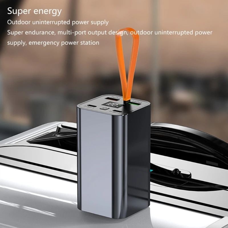 100W vermogen Draagbare lasoplaadbehuizing Type C PowerBank-behuizing Mobiele nood-PowerBank-behuizing Geen batterij