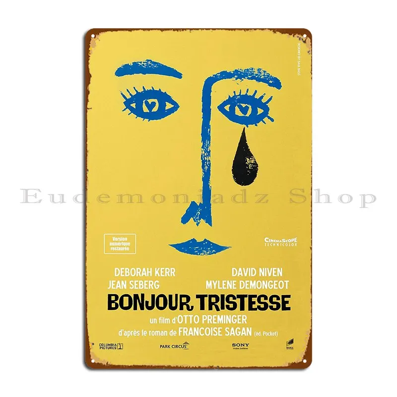 Bonjour Tristesse 50s Otto Preminger Film Starring David Niven Jean Seberg Deborah Kerr Metal Sign Personalized Tin Sign Poster