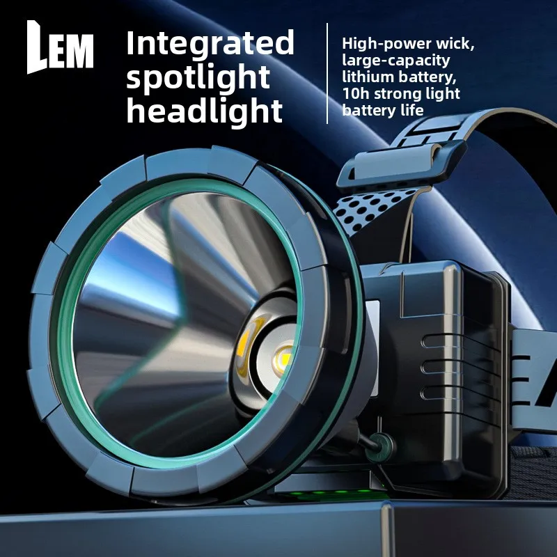 LEM Hard Hat Headlight Strong Light Lithium Battery Long Range Waterproof