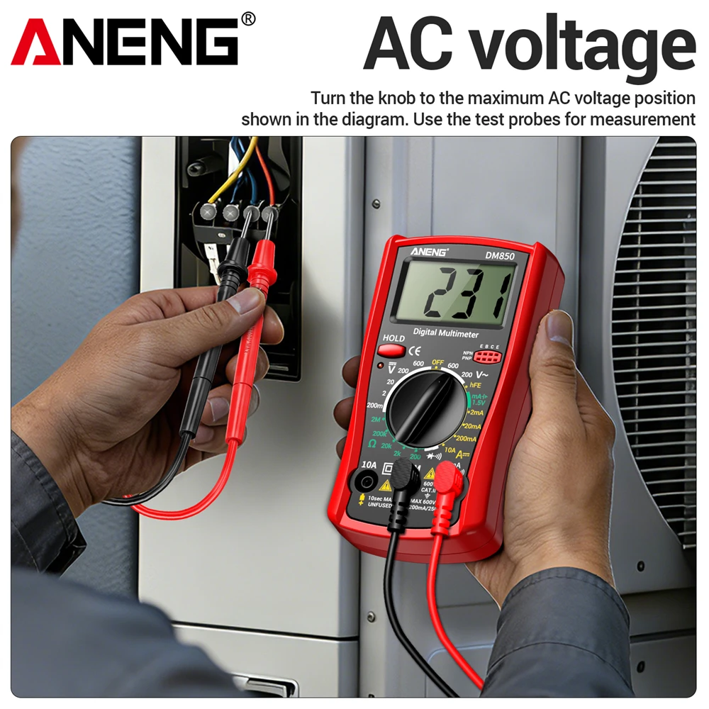 ANENG DM850 Digital Multimeter 1999 Counts Professional AC/DC Votage Current Tester Eletric Automatic Ohm Ammeter Detector Tools