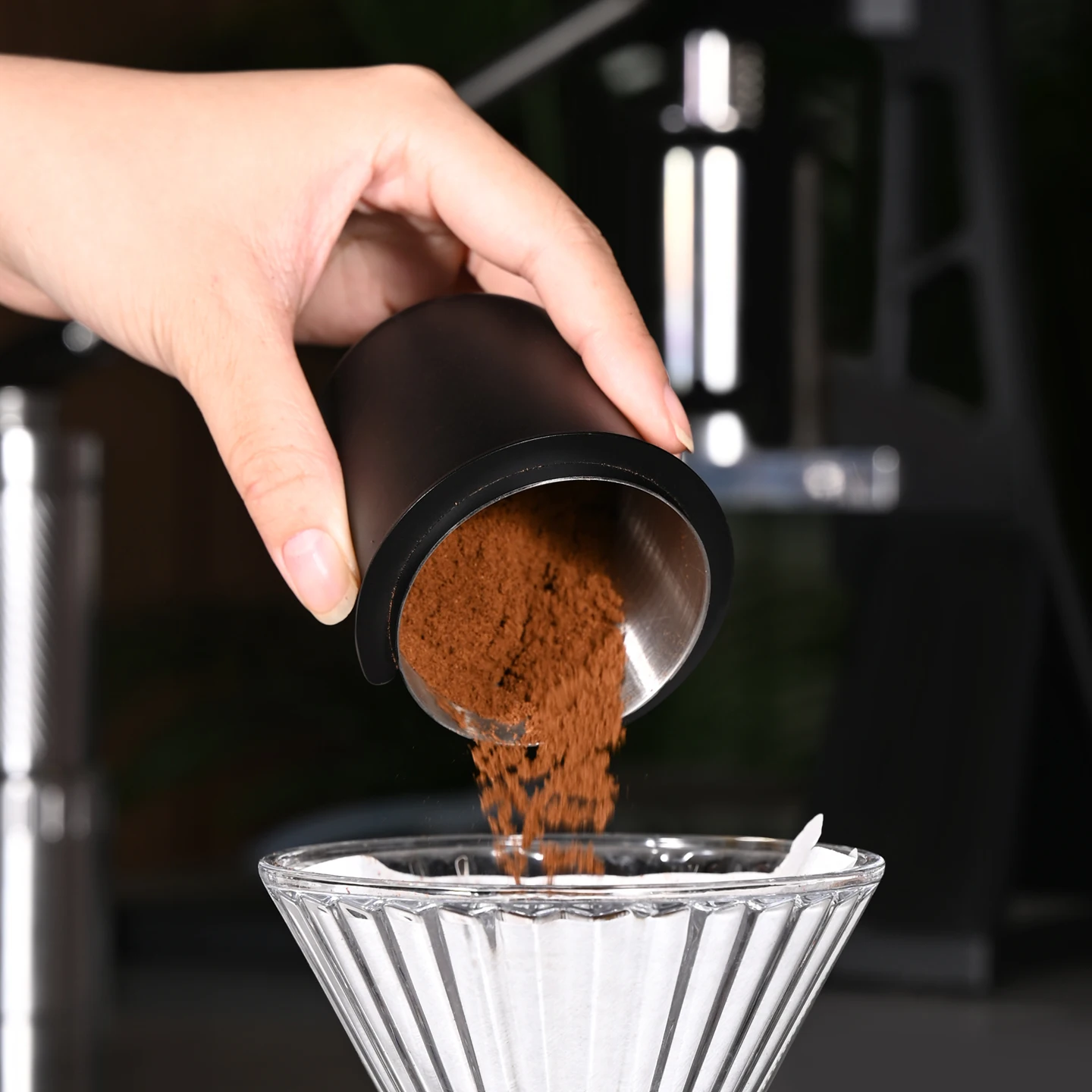 58mm Dosing Cup 304 Stainless Steel Coffee Dosing Cup Sniffing Mug Compatible with Espresso Portafilters Machine Accessories