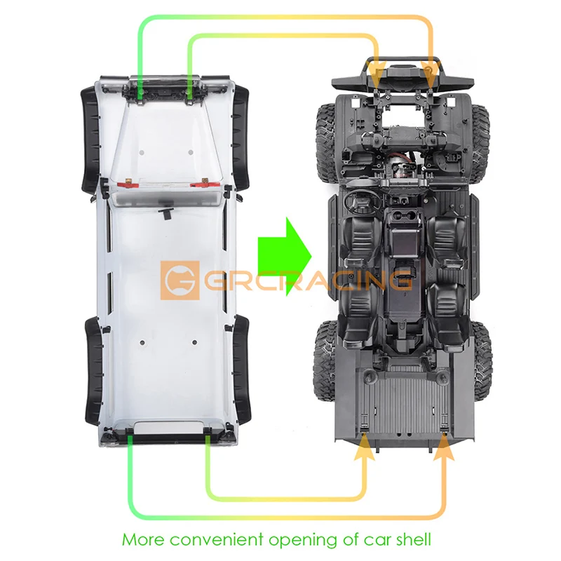 GRC Front/rear Shell Hidden Locks for 1/10 RC Crawler Car Traxxas TRX4 Defender BRONCO CHEVROLET G500 Diy Parts