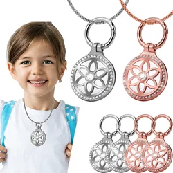 Collier Airtag, collier Airtag en alliage de titane avec cadran métallique pour enfants, chaîne en alliage réglable de 75 cm/29,5 pouces, collier Air tag pour adultes ou enfants avec traceur GPS Apple Aritag